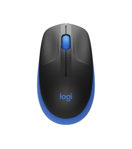 Mouse wireless logitech m190, 2.4ghz, optic, negru / albastru (910-005907)...