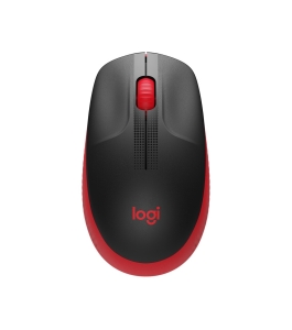 Mouse wireless logitech m190, 2.4ghz, optic, negru / rosu, 910-005908 Rosu...