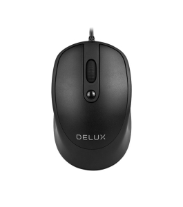 Mouse delux m366bu-bk, cu fir, optic, 3200 dpi, negru Negru 544404