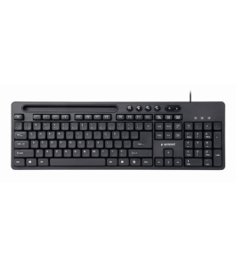 Tastatura gembird kb-um-108, usb, cu stand telefon, negru Negru 545107