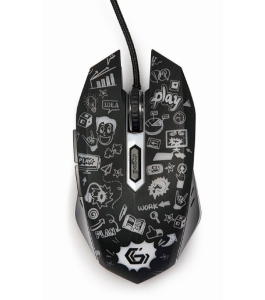 Mouse gembird gaming mus-6b-grafix-01, cu fir, optic, negru Negru 556632