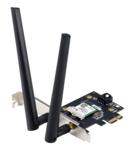 Asus pce-ax1800 wifi ax1800 bluetooth 5.2 pcie adapter, wi-fi 6, wpa3, ofdma....