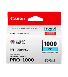 Cartus cerneala original canon light cyan, pfi-1000pc, pentru ipf pro-1000,...