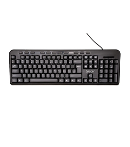 Tastatura spacer spkb-169 cu fir, usb, multimedia, anti-spill, negru Negru...