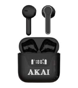 Casti audio akai bte-j101, in-ear, true wireless, bluetooth 5.0, negru Negru...