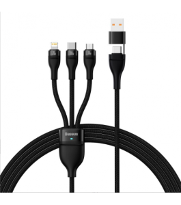 Cablu alimentare si date baseus flash series 2 usb + usb type-c la micro-usb...