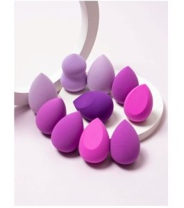 Set de 10 bureti pentru aplicarea machiajului - beauty blender, mov 583313