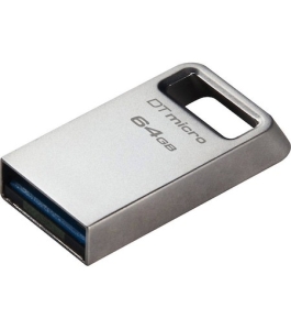 Usb flash drive kingston 64gb data traveler micro, usb 3.2 gen1, metalic...