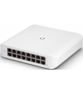 Switch ubiquiti unifi usw-lite-16-poe, 16 port, 10/100/1000 mbps Plastic Alb...