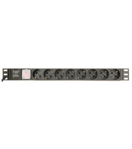 Pdu gembird 1u pt. rack 19 inch, 8 prize schuko, intrare iec, max 10 a,...