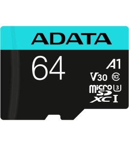 Card de memorie microsdxc premier pro adata 64gb uhs-i u3 v30 a2 cu adaptor...