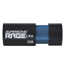 Memorie usb 3.2 patriot supersonic rage lite, 32 gb, negru Plastic Negru...