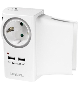 Priza logilink pa0165, schuko x 1, conectare schuko (t), usb x 2, 16 a,...