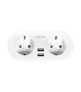 Priza inteligenta logilink sh0102, schuko x 2, usb x 2, ip20, alb 757485