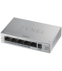 Switch poe zyxel gs1005-hp, port gigabit x 5, nerackabil, carcasa metalica...