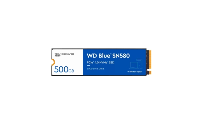 SSD WD Blue SN580 500GB M.2 2280 PCIe Gen4 x4 NVMe TLC, Read/Write: 4000/3600...