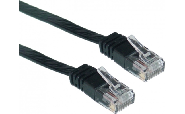 Cablu Patch Cord UTP Spacer Cat5e, 0.5m, Negru, AWG26, Cupru-Aluminiu...