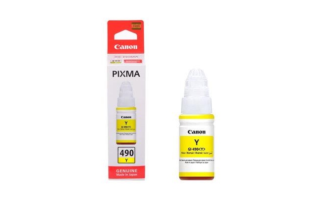 Cartus cerneala Canon GI-490 Y, yellow, capacitate 70ml, pentru echipamente...