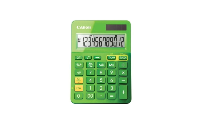 Calculator birou Canon LS123KGR verde, 12 digiti, ribbon, display LCD,...