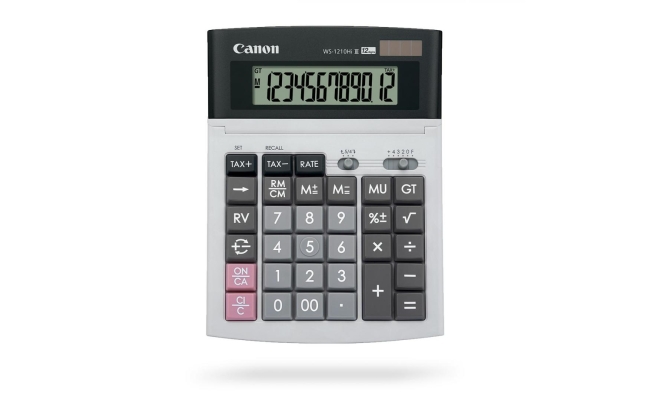 Calculator birou Canon WS-1210THB, 12 digiti, display LCD, alimentare solara...