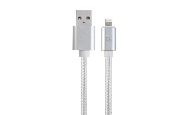 Cablu Gembird Premium USB 2.0 (T) la Lightning (T), 1.8m, Argintiu,...