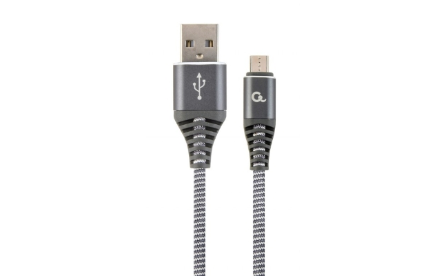 Cablu Gembird Premium USB 2.0 (T) la Micro-USB 2.0 (T), 2m, Gri Metalizat cu...