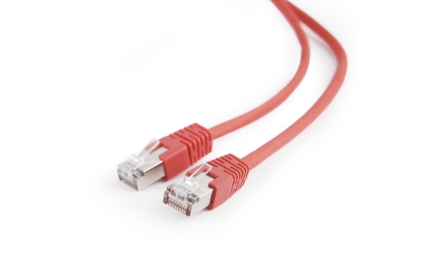 Cablu Patch Cord FTP GEMBIRD Cat5e, 1m, Rosu, AWG26, Ecranat - PP22-1M/R