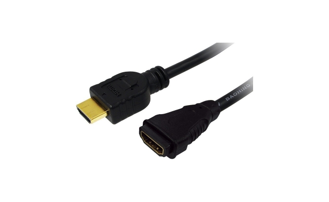 Cablu video LogiLink CH0057 - Adaptor HDMI (T) la HDMI (M), 3m, 4K DCI, Negru