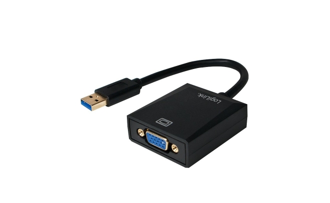 Cablu video LOGILINK UA0231, adaptor USB 3.0 (T) la VGA (M), 10cm, negru