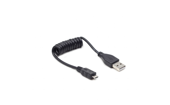 Cablu Gembird USB 2.0 la Micro-USB 2.0, 0.6m, Spiralat, Conectori Auriti,...