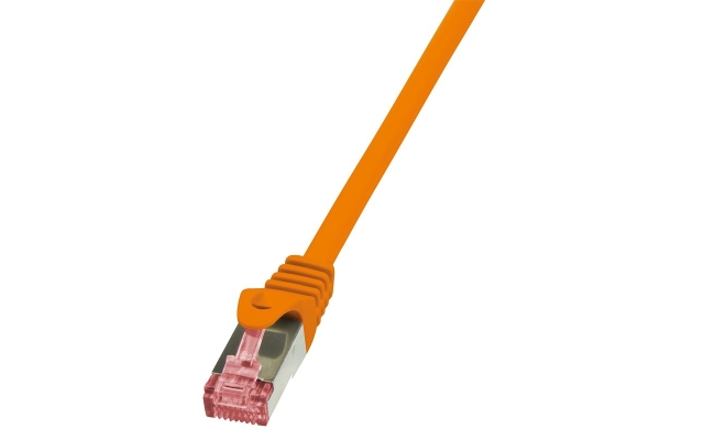 Cablu Patch Cord S/FTP LogiLink Cat6, 0.5m, Portocaliu, Dublu Ecranat (CQ2028S)