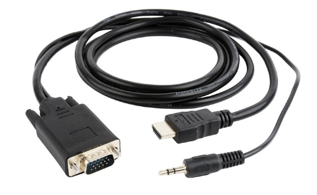 Cablu Video Gembird Splitter HDMI (T) la VGA (T) + Jack 3.5mm (T), 1.8m,...