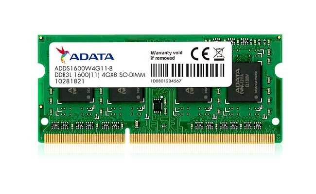 Memorie RAM notebook ADATA, SO-DIMM, DDR3, 4GB, CL11, 1600Mhz (ADDS1600W4G11-S)