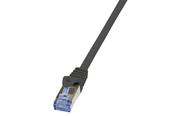 Patch cord S/FTP AWG26 Cat6a LogiLink, cupru, 1.5 m, negru, AWG26, dublu...