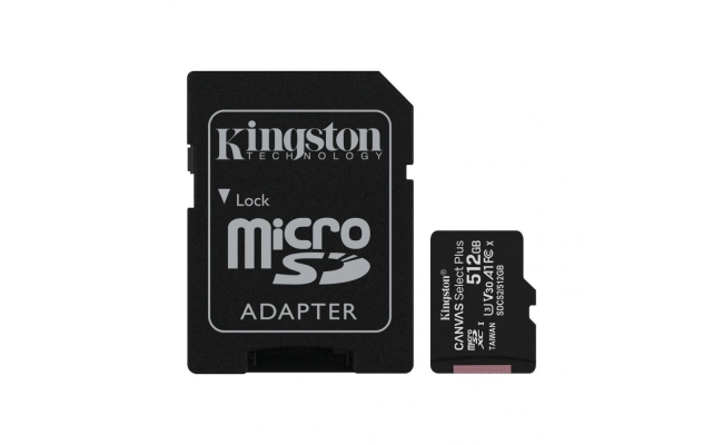 Card de Memorie MicroSD Kingston Select Plus, 512GB, Adaptor SD, Class 10