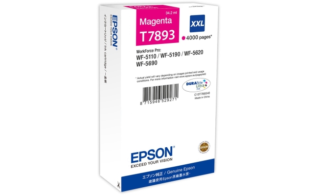 Cartus Cerneala Original Epson Magenta, T7893, pentru WF-5620, , incl.TV 0.11...