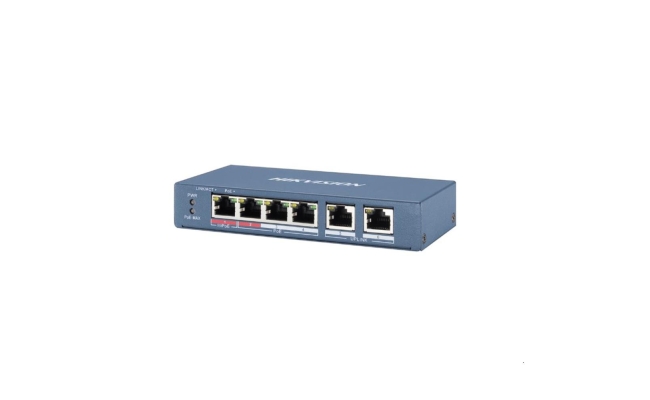 Switch Hikvision DS-3E0106HP-E, 4-port, HiPoE