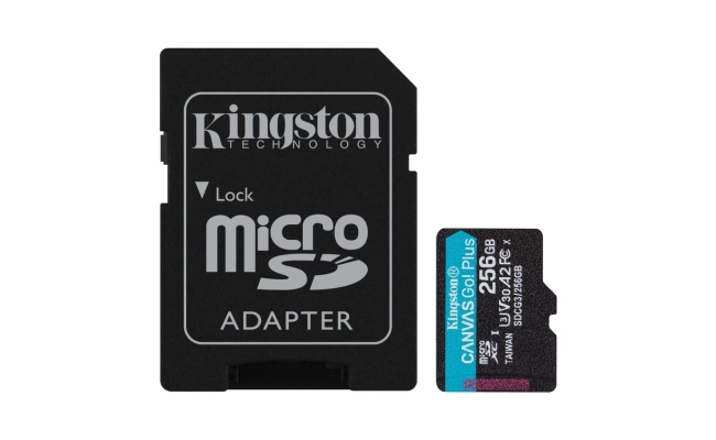 Card de Memorie MicroSD Kingston Canvas GO Plus, 256GB, Adaptor SD, Class 10