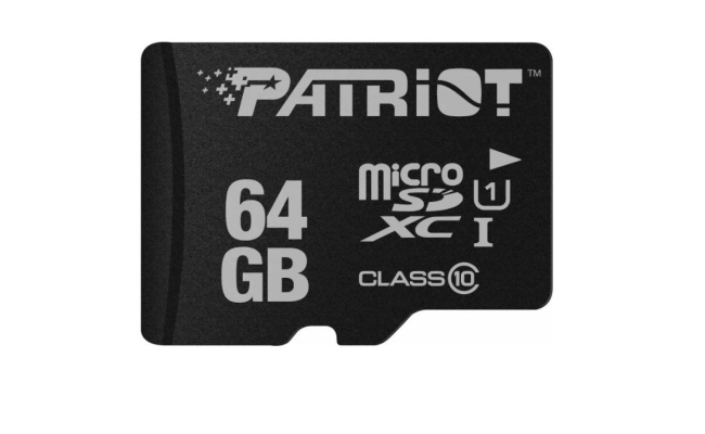 CARD MicroSD PATRIOT, 64 GB, MicroSDXC, clasa 10, standard UHS-I U1