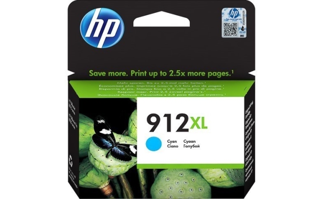 Cartus Cerneala Original HP Cyan, Nr.912XL, pentru OfficeJet 8013|8023, 825,...