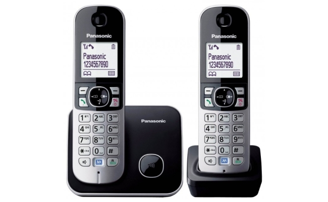 Telefon Panasonic Dect KX-TG6812FXB, 2 receptoare, Caller ID, negru