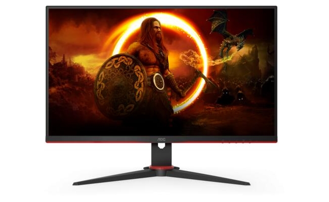 Monitor Gaming LED VA AOC 24G2SAE/BK, 23.8", Full HD, 4 ms, Negru/Rosu