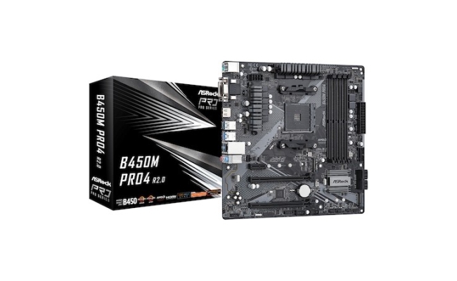 Placa de baza Asrock B450M Pro4 R2.0, socket AM4, Micro ATX, DDR4