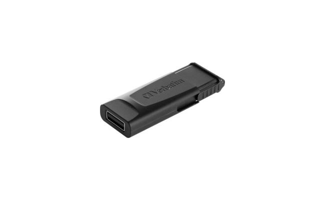 Stick memorie USB 2.0 Verbatim Slider 128GB, Negru, 49328