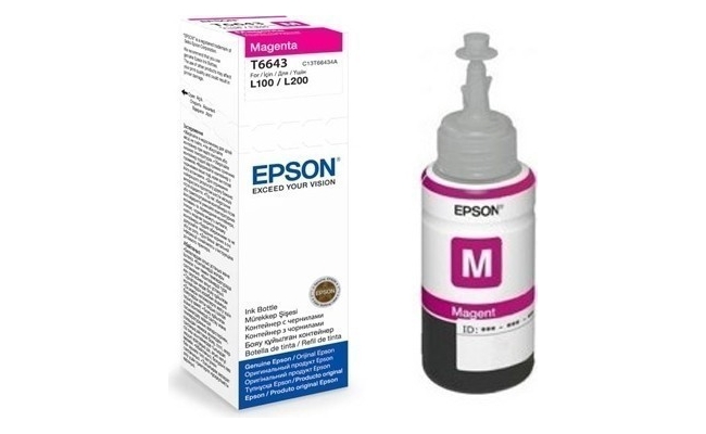 Cartus Cerneala Epson T6643 Magenta 70ml Compatibil CISS L100, L110, L200,...