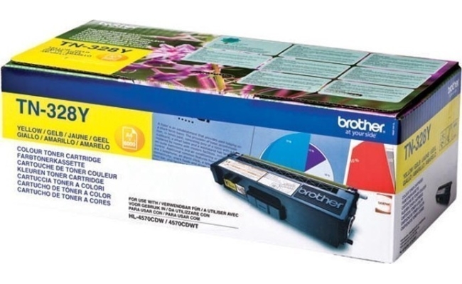 Toner Original Brother Yellow, TN328Y, pentru HL-4570|MFC-9970|9270, 6K,...