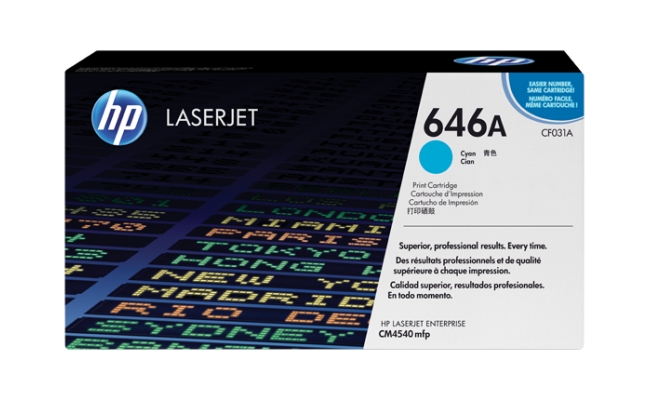 Toner Original HP Cyan, nr.646A, pentru Color LaserJet CM4540, 12.5K, CF031A