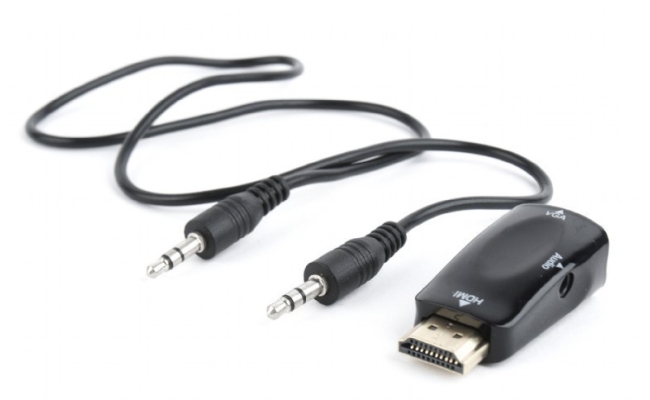 Adaptor Video Gembird A-HDMI-VGA-02 - Splitter HDMI (T) la VGA (M) + Jack...