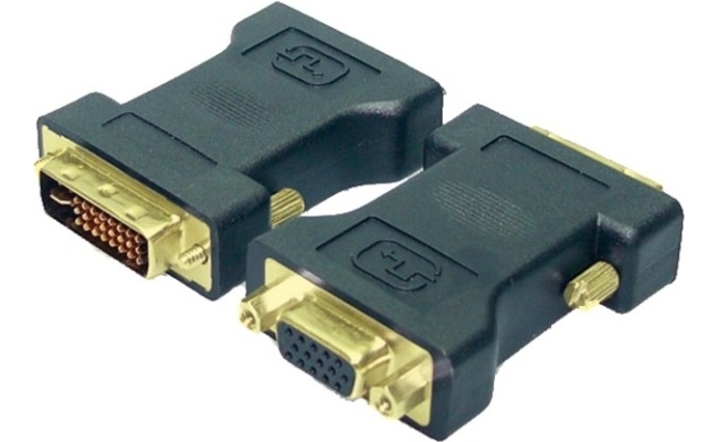 Adaptor video LogiLink AD0001, DVI-I DL (T) la VGA (M), conectori auriti, negru