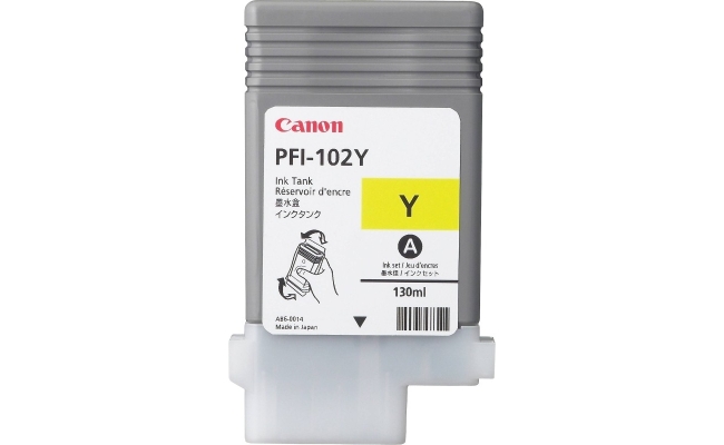 Cartus cerneala Canon PFI-102Y, yellow, capacitate 130ml, pentru Canon LP17,...